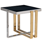 Столик журнальный квадратный с основанием в оттенках хром и золото Harmony Color and Shapes варинант исполнения - 1 | Loft Concept в Брянске