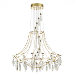 Люстра подвесная из металла с хрустальными прозрачными подвесками Quasar 81 варинант исполнения - 3 | Loft Concept в Брянске