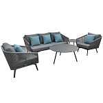 Диван трехместный уличный серый Gray Fiber варинант исполнения - 4 | Loft Concept в Брянске