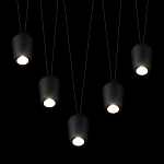 Подвесной светильник черными плафонами на длинных пересекающихся тросах Construction варинант исполнения - 4 | Loft Concept в Брянске