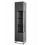 Шкаф-витрина цвета графит с полками и стеклянной дверью Strict Lines варинант исполнения - 1 | Loft Concept в Брянске