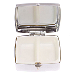 Таблетница карманная квадратная с 2-мя отделениями с зеркалом и накладкой из натуральных камней Малахит Хризоколла Silver Stone Pillboxes варинант исполнения - 3 | Loft Concept в Брянске