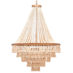 Многоярусная люстра украшенная круглыми деревянными бусами Wooden Beads Chandelier L варинант исполнения - 3 | Loft Concept в Брянске