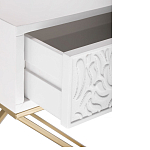 Приставной столик с выдвижным ящиком  White Table Carved Pattern варинант исполнения - 3 | Loft Concept в Брянске
