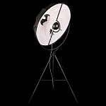 Торшер в виде прожектора с круглым тканевым абажуром на треноге черного цвета Radiance Éclat варинант исполнения - 3 | Loft Concept в Брянске