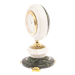 Часы настольные бронзовые из натуральных камней Мрамор и Змеевик Stone Clock варинант исполнения - 8 | Loft Concept в Брянске
