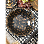 Блюдо черного цвета из фрафора на бронзовых ножках Eden Garden porcelain and bronze варинант исполнения - 4 | Loft Concept в Брянске