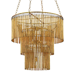 Люстра трёхъярусная золотого цвета Metal Tentacles варинант исполнения - 1 | Loft Concept в Брянске