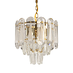 Люстра многоярусная с овальными прозрачными подвесками 28 см Harmonica варинант исполнения - 1 | Loft Concept в Брянске