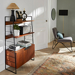 Стеллаж из стали и орехового дерева Derek Wood Rack варинант исполнения - 5 | Loft Concept в Брянске