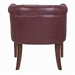 Кресло низкое из натуральной кожи на 4-х деревянных ножках из массива бука Chloe Leather Armchair vine варинант исполнения - 3 | Loft Concept в Брянске