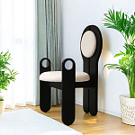 Стул черный из дерева с круглой спинкой Chair in Neoclassical Style варинант исполнения - 3 | Loft Concept в Брянске