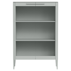 Витрина светло-серая с 2-мя стеклянными дверцами и 3-мя полками Type 