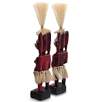 Комплект из 2-х деревянных статуэток Asmat Straw Headdress Statuettes Red Turquoise варинант исполнения - 2 | Loft Concept в Брянске