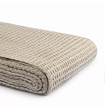 Плед из шерсти бежевого цвета с бахромой Waffle Comfort варинант исполнения - 3 | Loft Concept в Брянске