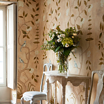 Обои ручная роспись Gustavian Tree of Life Special Colourway on Edo custom white painted silk варинант исполнения - 1 | Loft Concept в Брянске