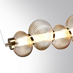 Подвесной светильник линейный с 7-ю рифлеными стеклянными шарами Marcelh Light варинант исполнения - 5 | Loft Concept в Брянске