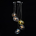 Люстра каскадная с 5-ю разноцветными стеклянными плафонами Kaleido варинант исполнения - 3 | Loft Concept в Брянске