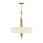 Люстра подвесная с широким белым текстильным абажуром и вертикальными декоративными элементами Hinkley варинант исполнения - 2 | Loft Concept в Брянске