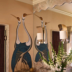 Обои ручная роспись Sarus Cranes Colourway SC-208 on Raw Silk dyed silk варинант исполнения - 2 | Loft Concept в Брянске