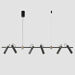 Люстра с 8-ю цилиндрическими плафонами на магнитном креплении и черным металлическим основанием Bronze Concert варинант исполнения - 1 | Loft Concept в Брянске