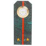Часы погон ВС подарочные настольные из натурального камня Змеевик Military Clock варинант исполнения - 16 | Loft Concept в Брянске