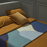 Плед из хлопка синего цвета с абстрактным принтом Elysian Flow Ocean варинант исполнения - 5 | Loft Concept в Брянске