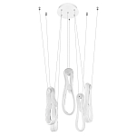 Подвесной светильник белого цвета с 6-ю изогнутыми плафонами Flow Loop варинант исполнения - 4 | Loft Concept в Брянске