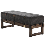 Банкетка Duncan винтажная черная кожа варинант исполнения - 3 | Loft Concept в Брянске