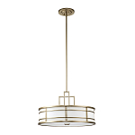 Подвесной светильник цвета латунь с белым матовым плафоном с геометрическим рисунком Feiss варинант исполнения - 7 | Loft Concept в Брянске