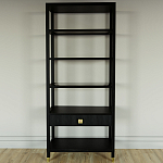 Стеллаж Elsa Dreams Black со стеклянными полками и ящиком варинант исполнения - 4 | Loft Concept в Брянске