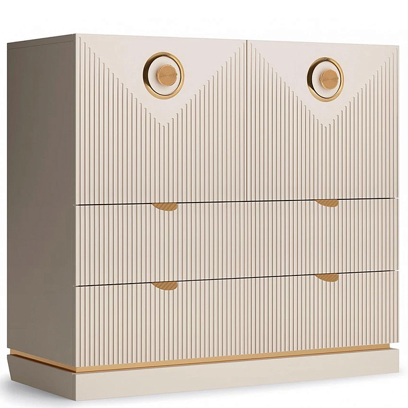 Комод с фактурным фасадом Satin Furniture Бежево-серый Комод с фактурным фасадом Satin Furniture Бежево-серый в Брянске | Loft Concept