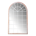 Зеркало-окно настенное в венецианском стиле с деревянной рамой бежевого цвета Venetian Smooth варинант исполнения - 1 | Loft Concept в Брянске