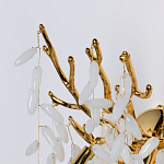 Бра золотого цвета с ветвями и белыми овальными стеклянными подвесками Droplet Chandelier варинант исполнения - 4 | Loft Concept в Брянске