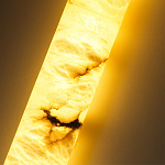 Подвесной светильник цилиндрической формы с плафоном из алебастра и металлическими торцами Темная Латунь 60 см Cryptocrystalline Stone варинант исполнения - 4 | Loft Concept в Брянске