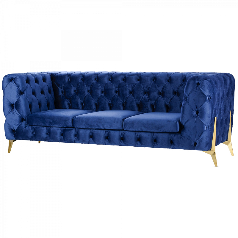 Диван Jasper Sofa Синий Латунь Диван Jasper Sofa Синий Латунь в Брянске | Loft Concept