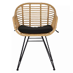 Стул с ротанговым плетением Wicker Half Chair с подлокотниками варинант исполнения - 1 | Loft Concept в Брянске