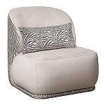 Кресло без подлокотников бежевое с принтом Macrocosm варинант исполнения - 1 | Loft Concept в Брянске