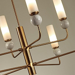 Люстра на штанге с 8-ю цилиндрическими матовыми плафонами и шарами из камня Orb Essence варинант исполнения - 3 | Loft Concept в Брянске