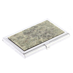 Визитница карманная металлическая с накладкой из натурального камня Апатит Stone Business Card Holders варинант исполнения - 2 | Loft Concept в Брянске