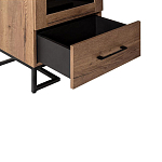 Шкаф-витрина в стиле лофт с чёрной стеклянной дверью Urban Style Space 2 варинант исполнения - 3 | Loft Concept в Брянске