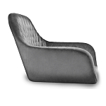 Барный стул со спинкой и подлокотниками на 4-х металлических ножках Douglas Rhombus Серый Велюр варинант исполнения - 2 | Loft Concept в Брянске