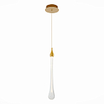 Подвесной светильник с плафоном в форме капли на золотистом каркасе Raindrop варинант исполнения - 1 | Loft Concept в Брянске