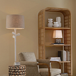 Торшер с белым каркасом и тканевыми абажуром Natural Stems варинант исполнения - 5 | Loft Concept в Брянске