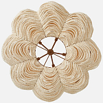 Круглая люстра волнистой формы с декором из круглых деревянных бусин White Wooden Beads Chandelier L варинант исполнения - 2 | Loft Concept в Брянске