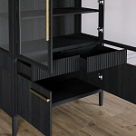 Витрина Primo со стеклянными фасадами и буфетом шпон Черный дуб варинант исполнения - 6 | Loft Concept в Брянске