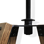 Барный стул со спинкой и металлической подставкой на 4-х деревянных ножках Бежевый Велюр Vendramin Chair варинант исполнения - 5 | Loft Concept в Брянске