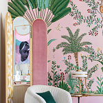 Обои ручная роспись Amazonia Florence Pink dyed silk варинант исполнения - 5 | Loft Concept в Брянске