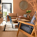 Кресло с каркасом из массива дуба Deniaud Oak Blue Print  Armchair варинант исполнения - 5 | Loft Concept в Брянске