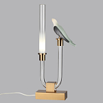 Настольная лампа с прозрачной трубкой и декоративной фигуркой птицы на бронзовой подставке Ganthea варинант исполнения - 3 | Loft Concept в Брянске